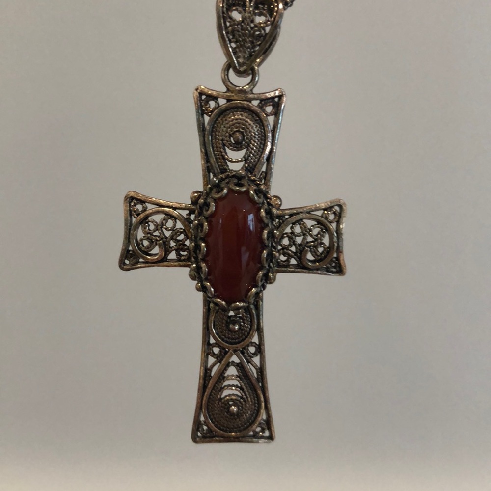 Vintage jeweled cross Necklace